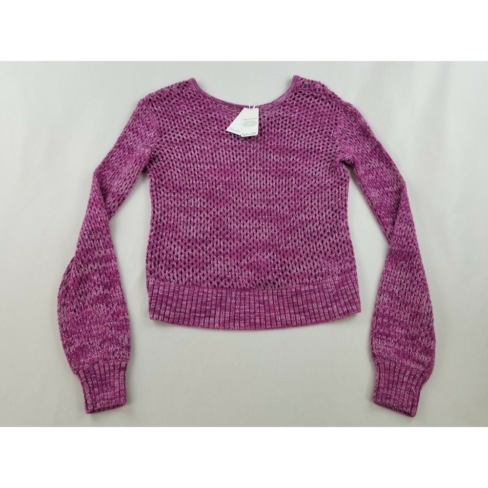 Splendid Women Reversible 2-Way Sweater RS0410X XS Magenta Pink Crew V-Neck NEW
